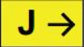 Large letter J and right arrow